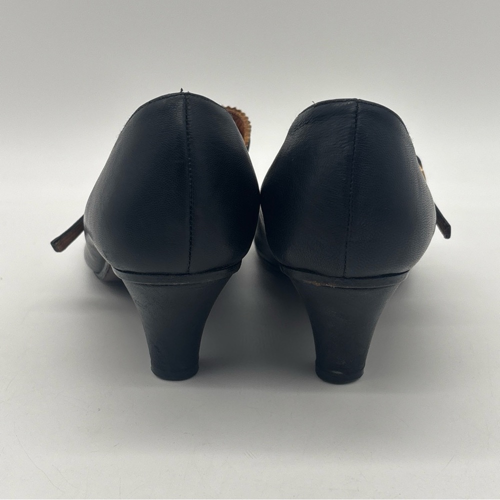 Chie Mihara Retro Black Buckle Leather Pumps Heels Women’s EU 39 US 9 - Picture 8 of 16